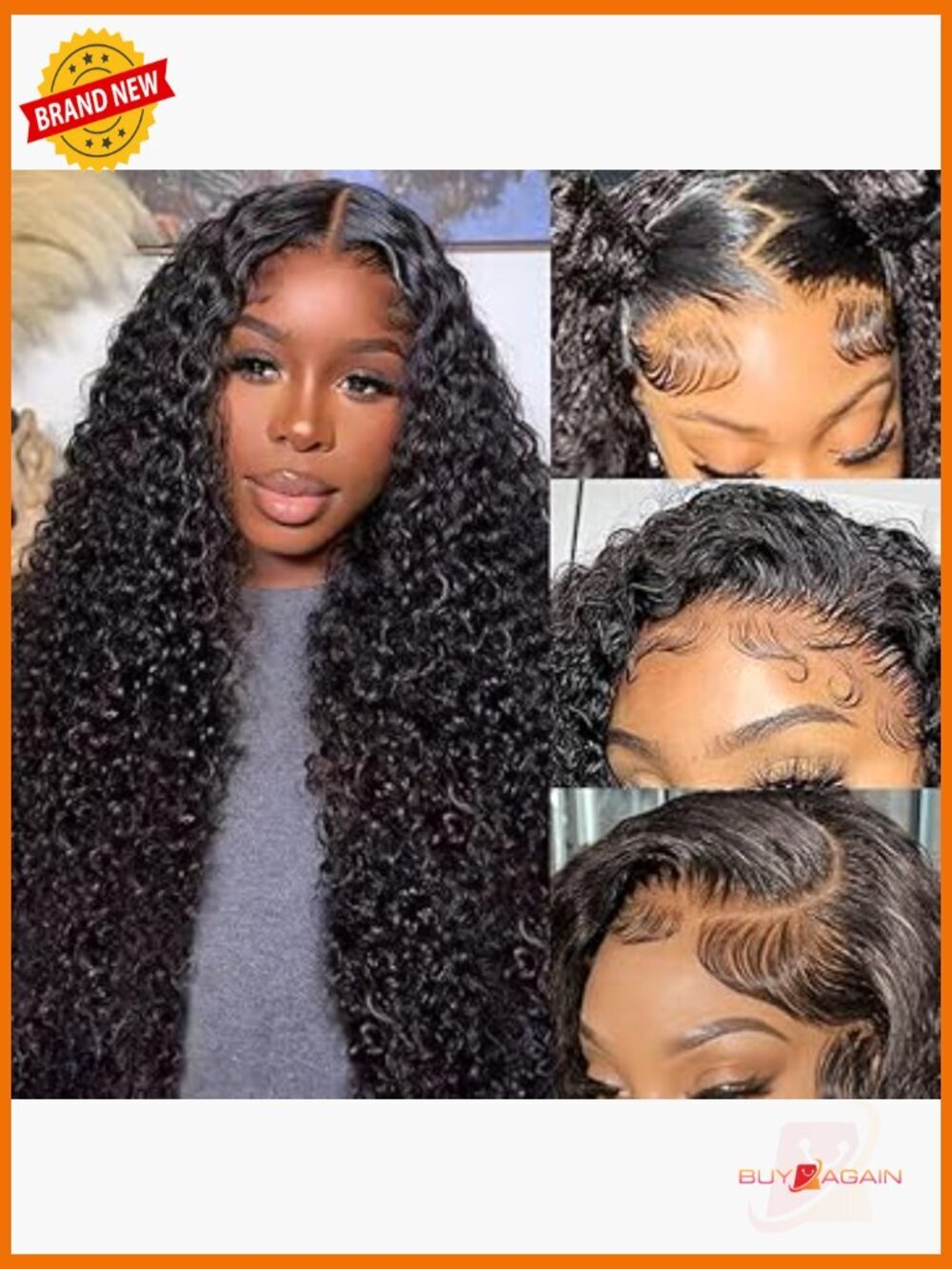 13x4 Deep Wave Lace Front Wig Human Hair 180% Density HD Transparent Lace